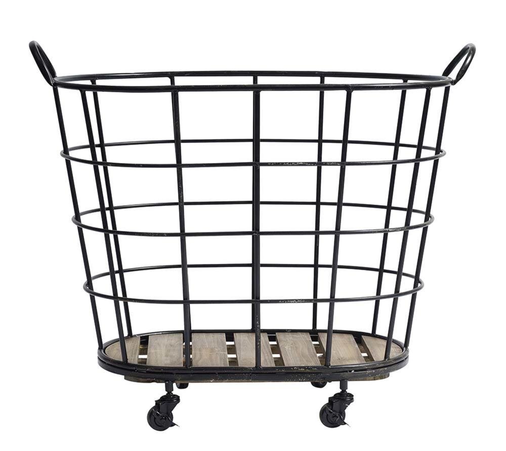 Produktbillede af NORDAL DOWNTOWN TRÅDKURV M/HJUL SORT 73 i premium kvalitet