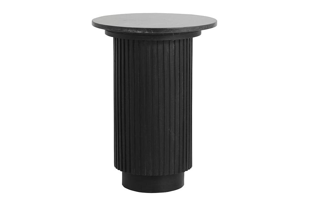 Produktbillede af NORDAL ERIE RUNDT SIDEBORD TRÆ/MARMOR SORT 40 i premium kvalitet