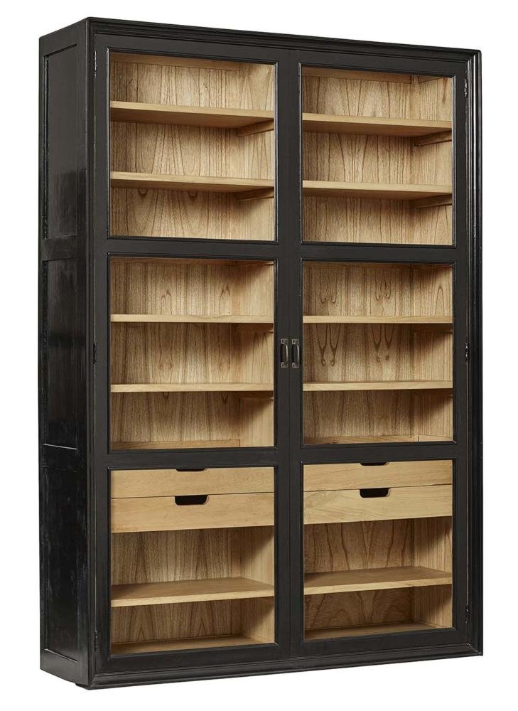 Produktbillede af NORDAL VIVA VITRINESKAB SORT/NATUR 210 i premium kvalitet