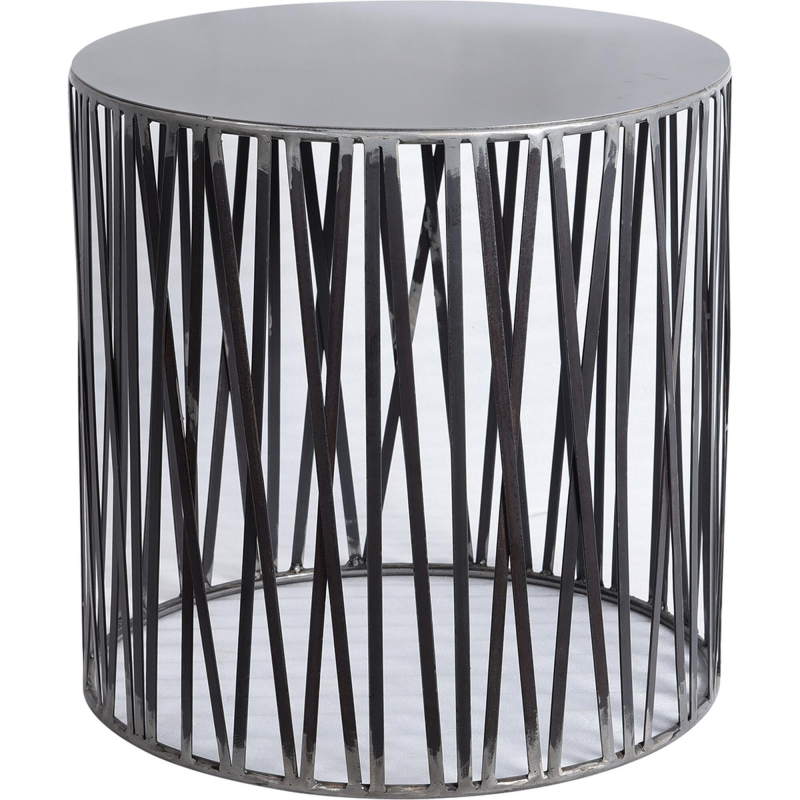 Trademark Living Nikolas cylinderformet sidebord - jern med klar lak