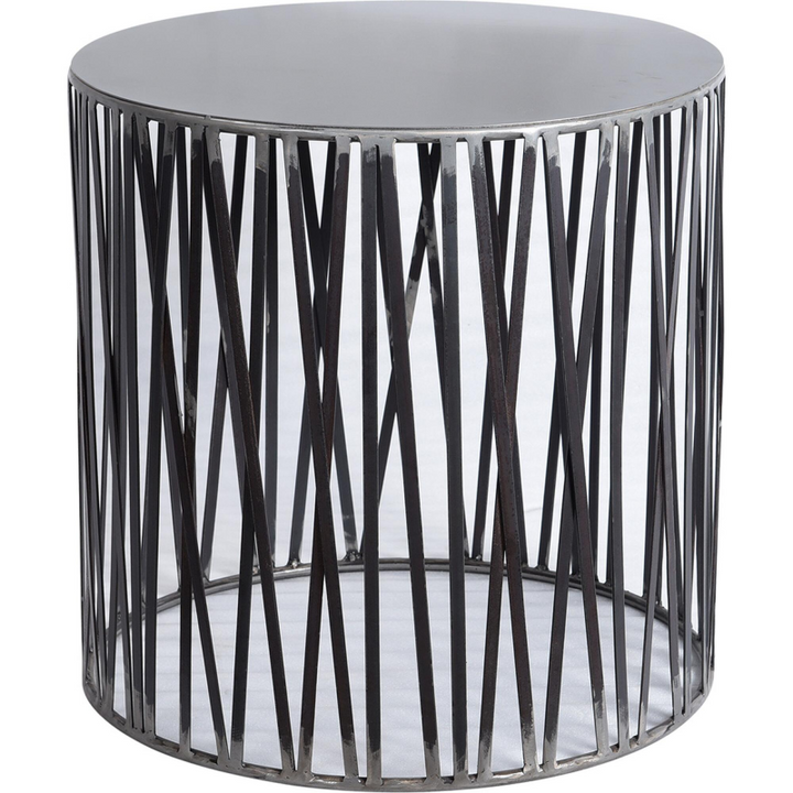 Trademark Living Nikolas cylinderformet sidebord - jern med klar lak