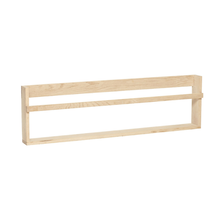 Display Væghylde i egetræ 110 cm.