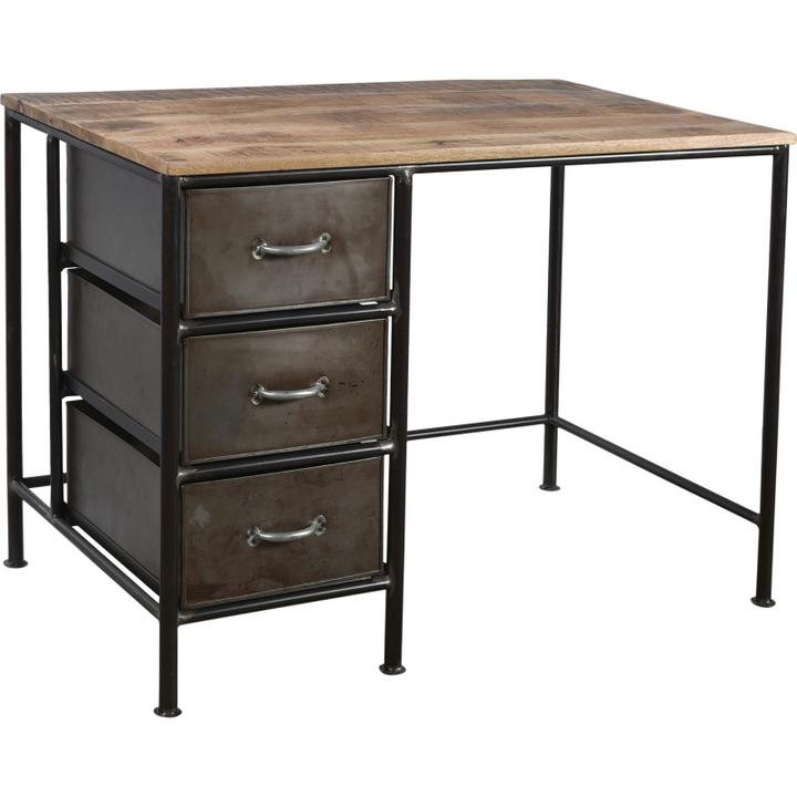 Trademark Living Thomas skrivebord med 3 skuffer og et cool udtryk