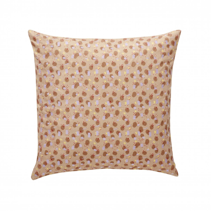 Hübsch Interiør Speckle - Pude i Beige/Brun/Lilla/Gul