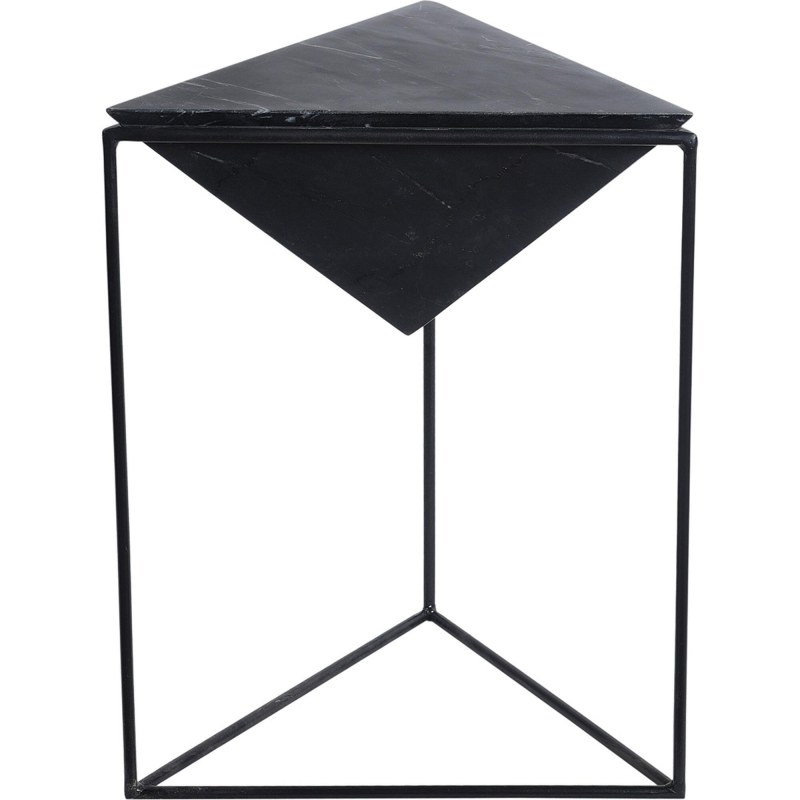 Trademark Living Giza pyramideformet sidebord - jern med klar lak og mørk marmor