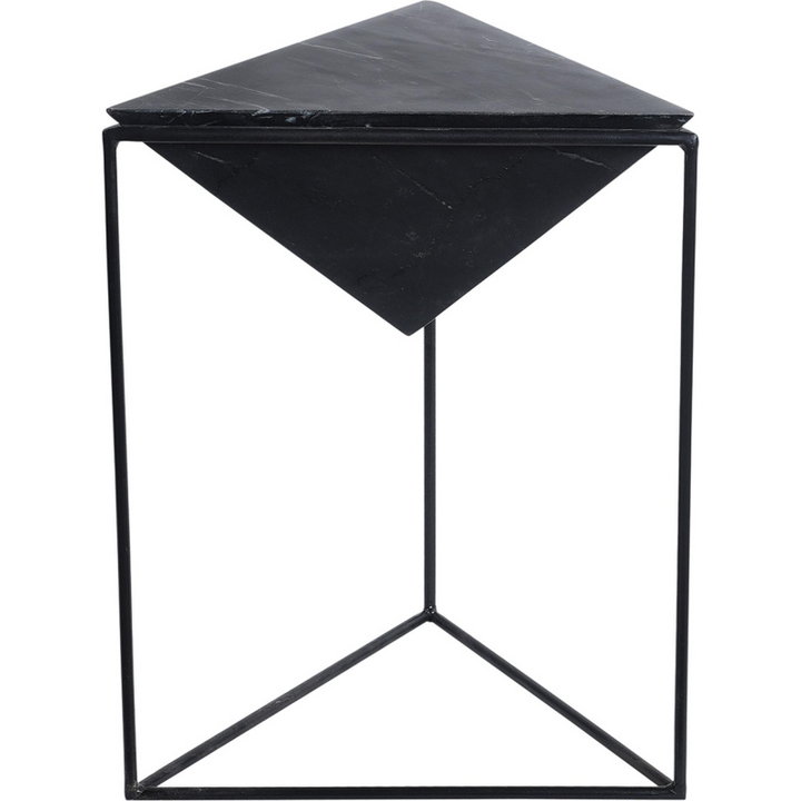 Trademark Living Giza pyramideformet sidebord - jern med klar lak og mørk marmor