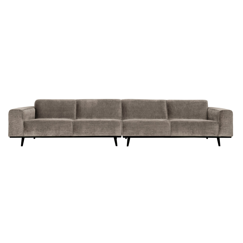 Statement Xl 4-pers Sofa 372 cm Flat Rib Clay