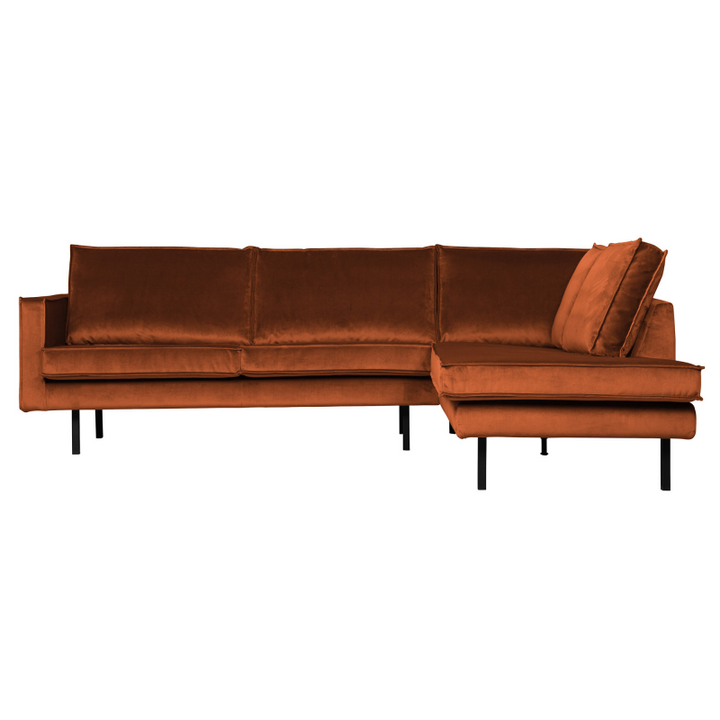 Rodeo Hjørnesofa Højrevendt Velour Rust