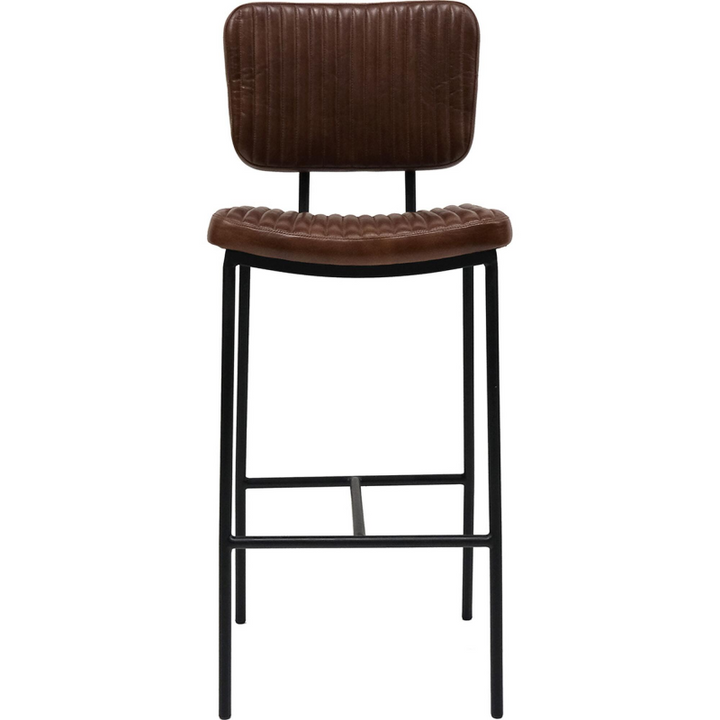 Trademark Living Diner barstol - quiltet læder - mørkebrun