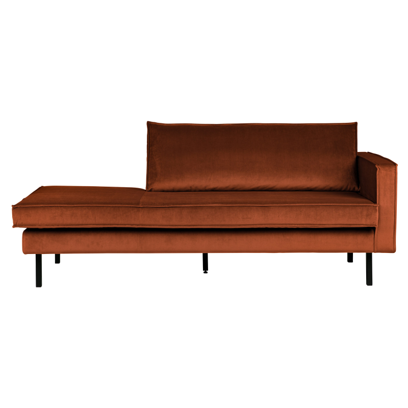 Produktbillede af Rodeo Daybed Højrevendt Velour Rust på tilbud i høj kvalitet