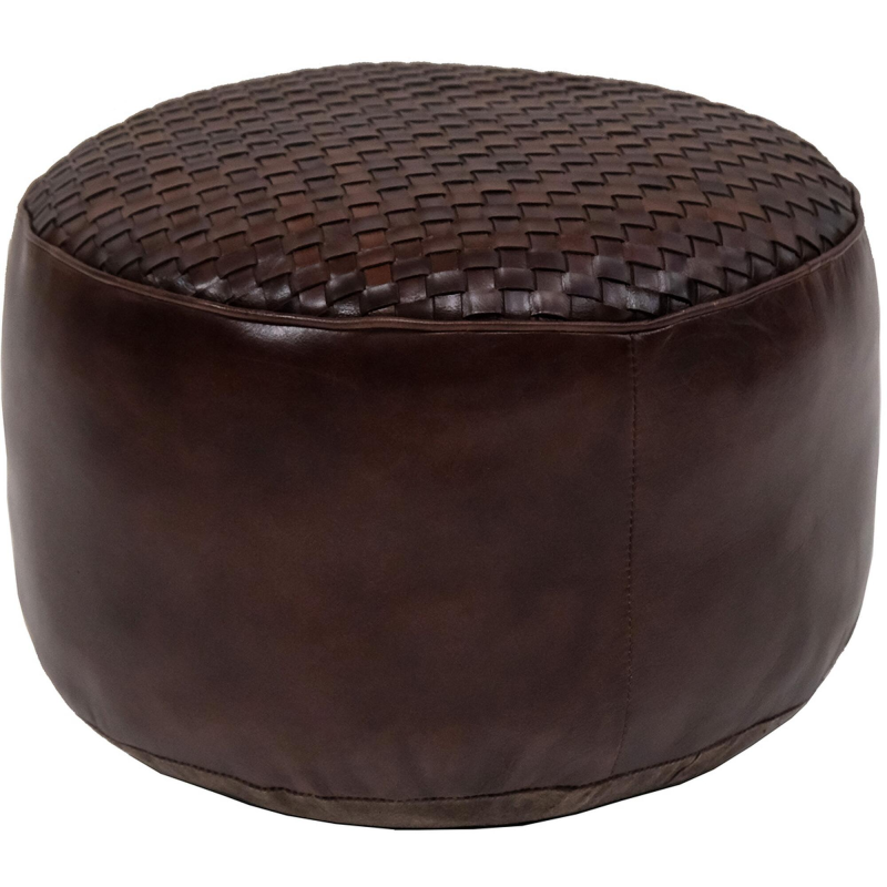 Trademark Living Ashok rund læderpuf - mørkebrun ❤ Stort online udvalg i Trademark Living ❤ Billig fragt og hurtig levering 2 - 5 hverdage ❤ Varenummer: BYH-2695051 / Ean: 5740002247052 på lager - Udsalg på Puf - Over 857 kendte brands på udsalg