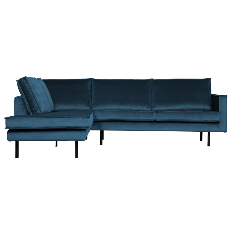 Produktbillede af Rodeo Hjørnesofa Venstrevendt Velour Blue på tilbud i høj kvalitet