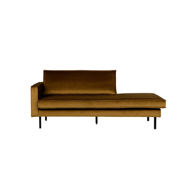 Produktbillede af Rodeo Daybed Venstrevendt Velour Honey Yellow på tilbud i høj kvalitet