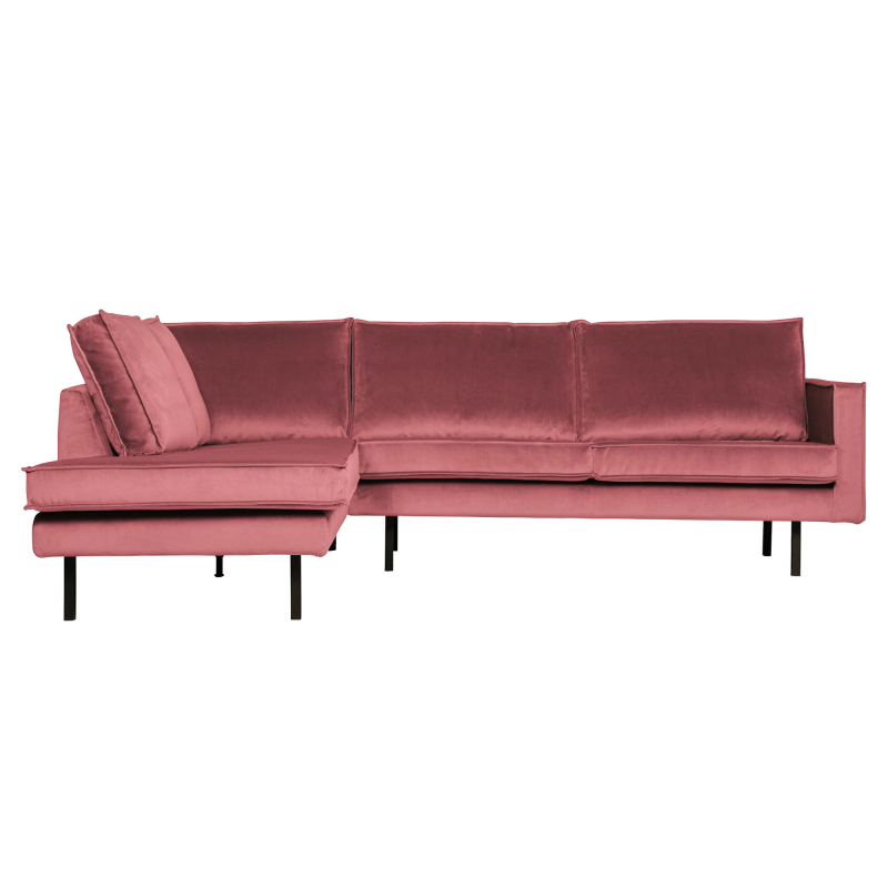 BePureHome Rodeo Hjørnesofa Venstrevendt Velour - Pink ❤ Stort online udvalg i BePureHome ❤ Billig fragt og hurtig levering 2 - 5 hverdage ❤ Varenummer: BYH-2185770 / Ean: 8714713106295 på lager - Udsalg på Sofa - Over 434 design mærker på udsalg