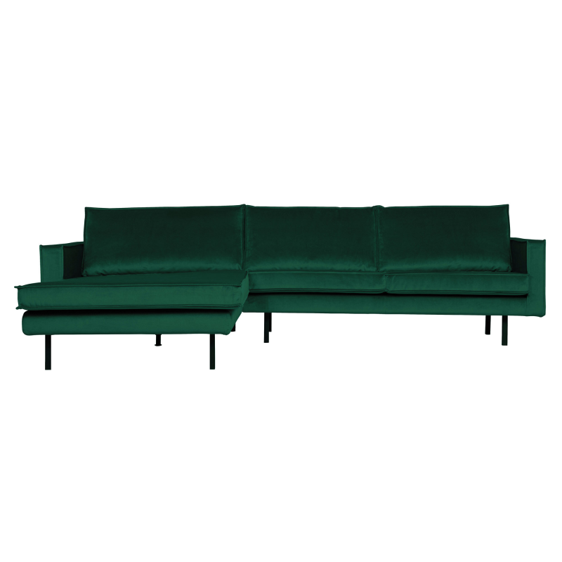 Produktbillede af Rodeo Chaiselong Venstrevendt Velour Forest Green på tilbud i høj kvalitet