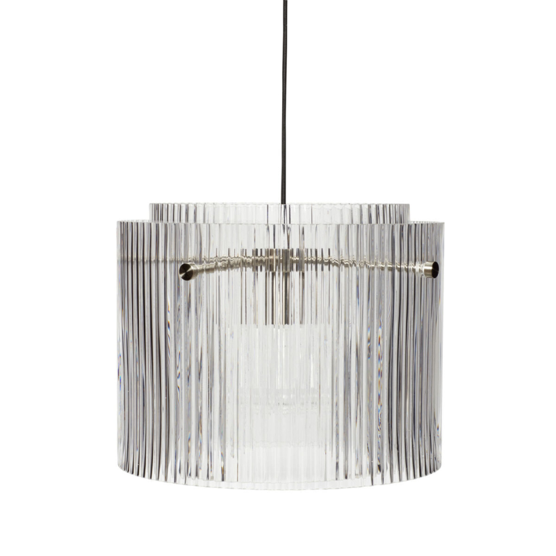 Hübsch Interiør Ripple - Lampe i klar/nikkel glas/metal ❤ Stort online udvalg i Hübsch Interiør ❤ Billig fragt og hurtig levering 2 - 5 hverdage ❤ Varenummer: BYH-2120802 / Ean: 5712772113172 på lager - Udsalg på Loftlamper - Over 434 design mærker på udsalg