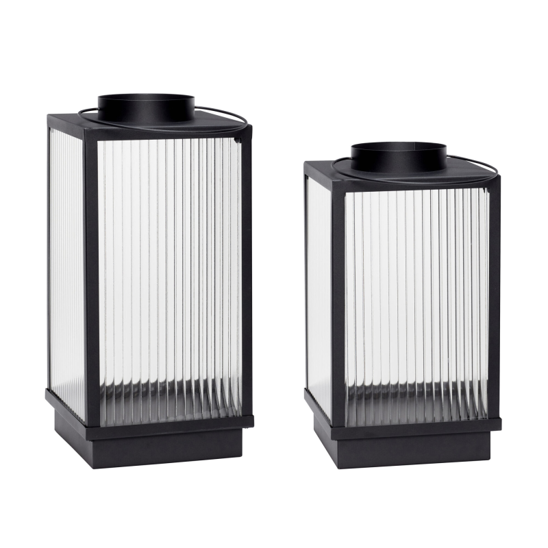 Produktbillede af Ripple Lanterne i S/2 Glas,Metal på tilbud i høj kvalitet