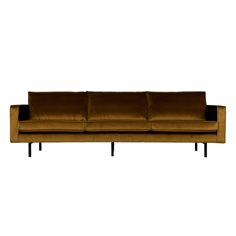 Produktbillede af Rodeo 3-pers Sofa Velour Honey Yellow på tilbud i høj kvalitet