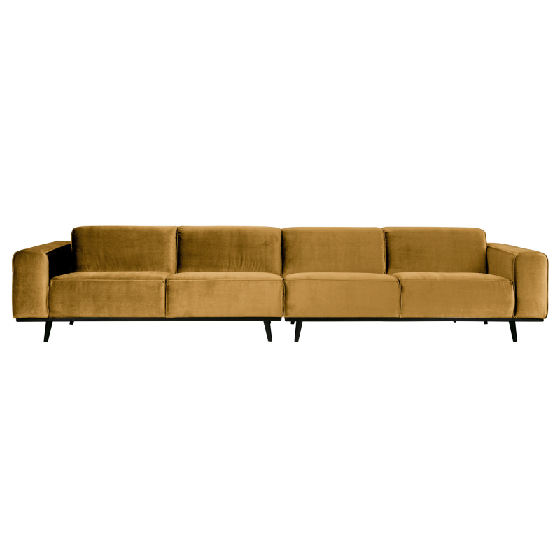 Produktbillede af Statement Xl 4-pers Sofa 372 cm Velour Honey Yellow på tilbud i høj kvalitet