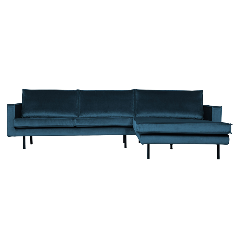 BePureHome Rodeo Chaiselong Højrevendt Velour - Blue ❤ Stort online udvalg i BePureHome ❤ Billig fragt og hurtig levering 2 - 5 hverdage ❤ Varenummer: BYH-2185717 / Ean: 8714713104611 på lager - Udsalg på Sofa - Over 350 kendte brands på udsalg