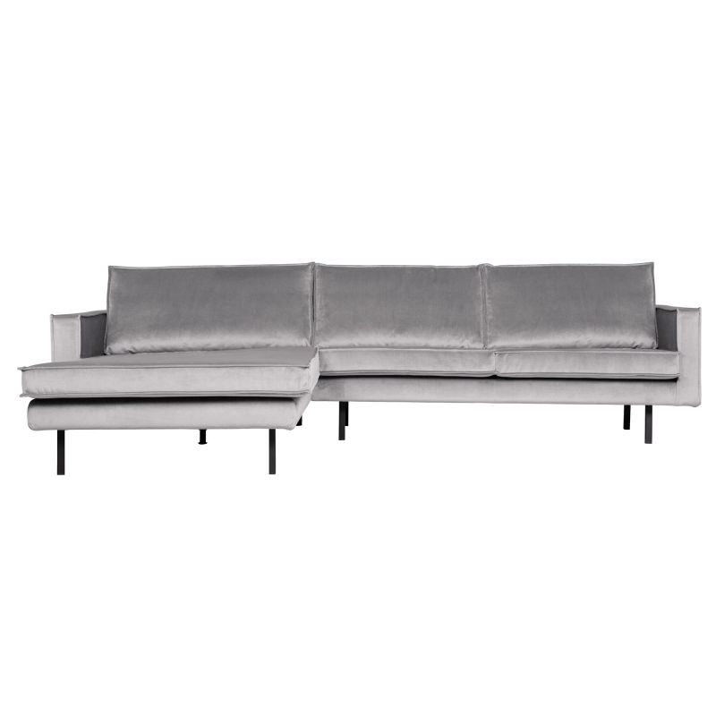BePureHome Rodeo Chaiselong Venstrevendt Velour - Light Grey ❤ Stort online udvalg i BePureHome ❤ Billig fragt og hurtig levering 2 - 5 hverdage ❤ Varenummer: BYH-2185739 / Ean: 8714713104987 på lager - Udsalg på Sofa - Over 434 design mærker på udsalg