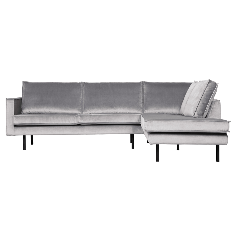 BePureHome Rodeo Hjørnesofa Højrevendt Velour - Light Grey ❤ Stort online udvalg i BePureHome ❤ Billig fragt og hurtig levering 2 - 5 hverdage ❤ Varenummer: BYH-2185756 / Ean: 8714713106042 på lager - Udsalg på Sofa - Over 434 design mærker på udsalg