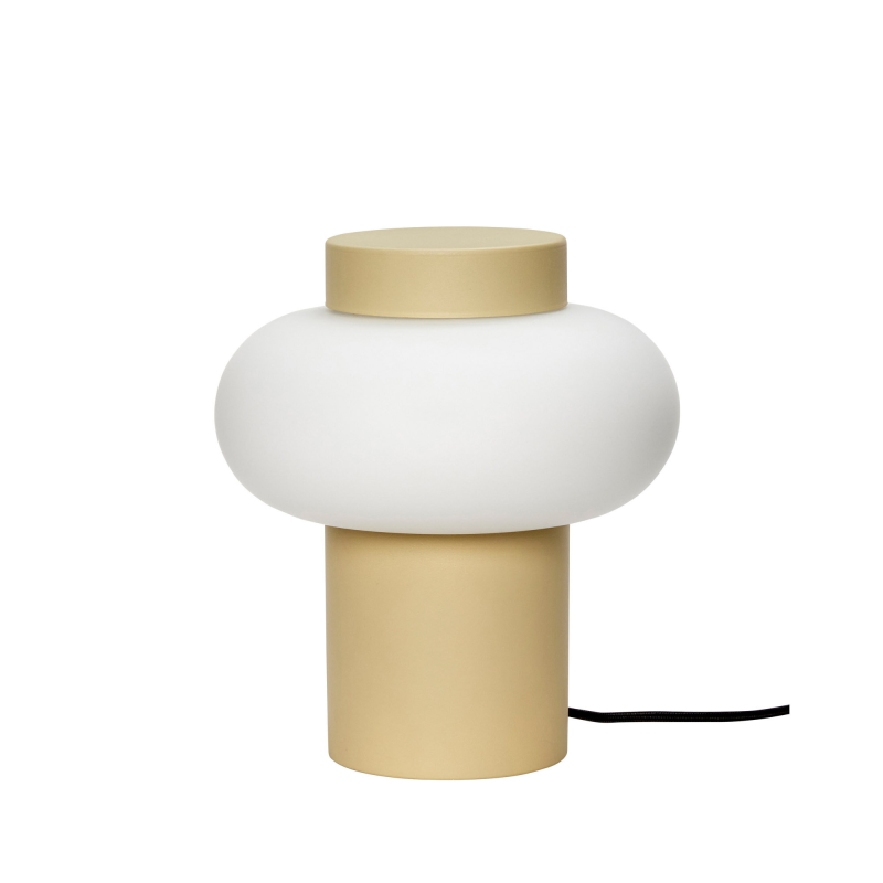 Produktbillede af Camp Bordlampe i metal/glas gul/opal på tilbud i høj kvalitet