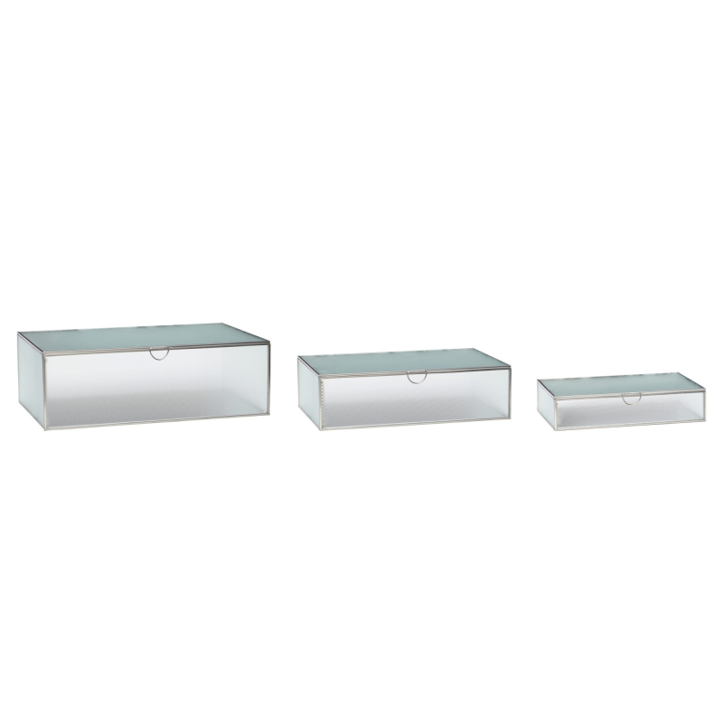Hübsch Interiør Ripple - Glasboks, i S/3 Glas,Metal ❤ Stort online udvalg i Hübsch Interiør ❤ Billig fragt og hurtig levering 2 - 5 hverdage ❤ Varenummer: BYH-2018778 / Ean: 5712772073049 på lager - Udsalg på Udstillingsmontrer - Over 350 kendte brands på udsalg