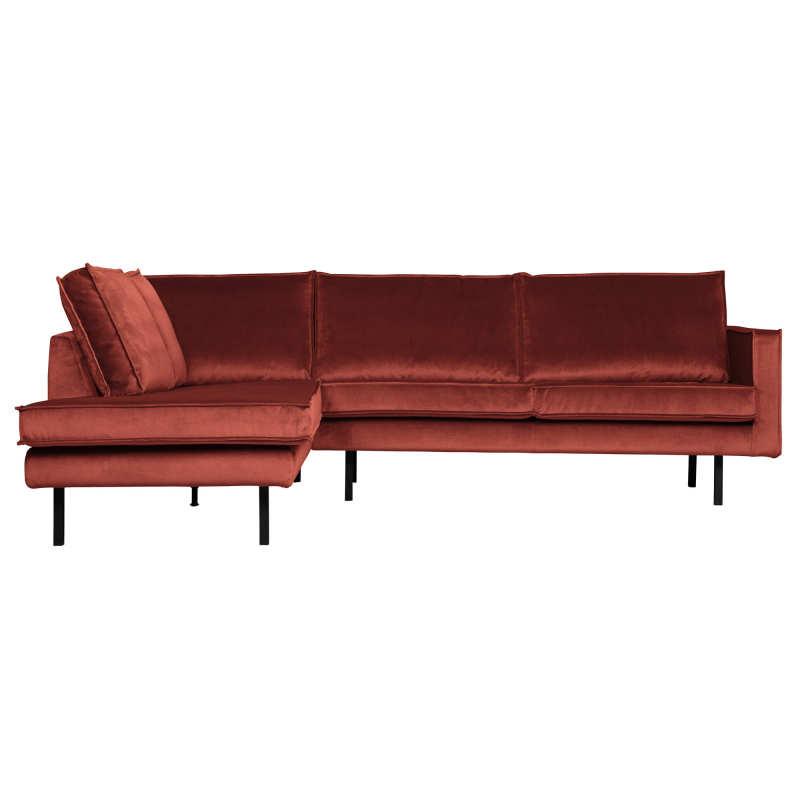 Produktbillede af Rodeo Hjørnesofa Venstrevendt Velour Chestnut på tilbud i høj kvalitet