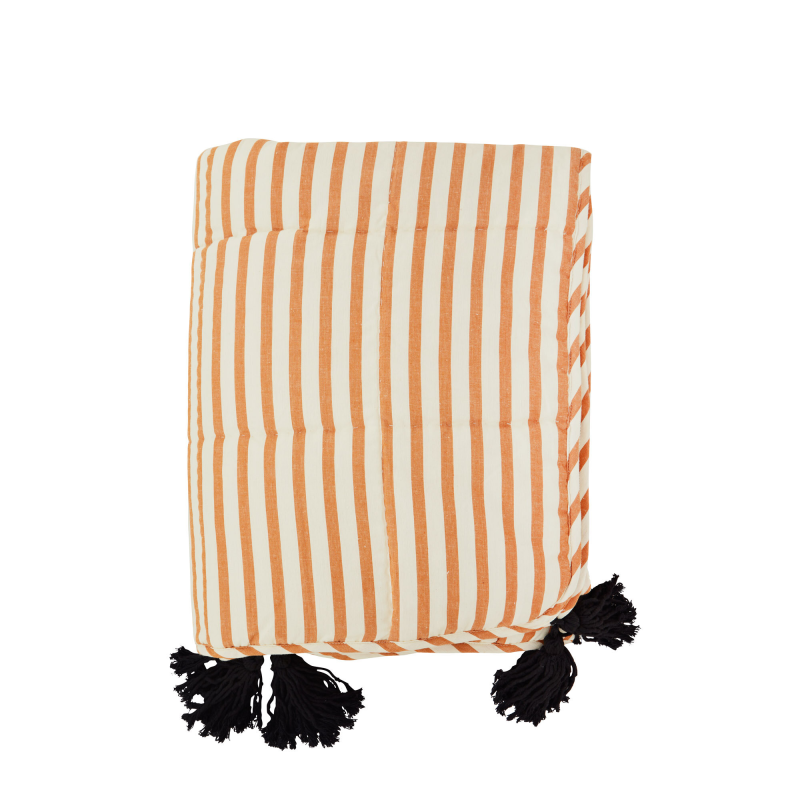 Madam Stoltz Printed Cotton Plaid W/ Tassels - Off White, Dark Honey, Sort ❤ Stort online udvalg i Madam Stoltz ❤ Billig fragt og hurtig levering 2 - 5 hverdage ❤ Varenummer: BYH-2361408 / Ean: 2500579907482 på lager - Udsalg på Plaider og sengetæpper - Over 434 design mærker på udsalg
