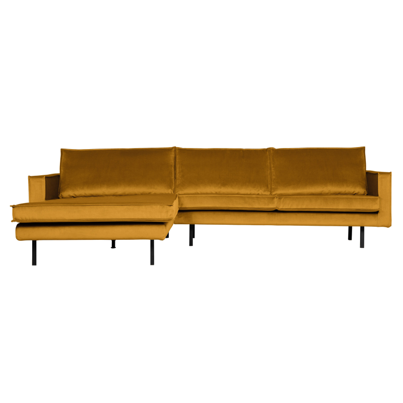 BePureHome Rodeo Chaiselong Venstrevendt Velour - Ochre ❤ Stort online udvalg i BePureHome ❤ Billig fragt og hurtig levering 2 - 5 hverdage ❤ Varenummer: BYH-2185726 / Ean: 8714713105106 på lager - Udsalg på Sofa - Over 360 kendte mærker på udsalg