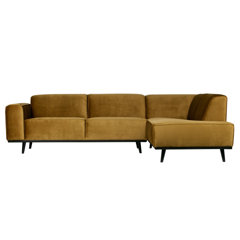 Produktbillede af Statement Hjørnesofa Højrevendt Velour Honey Yellow på tilbud i høj kvalitet