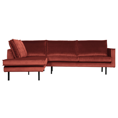 BePureHome Rodeo Hjørnesofa Venstrevendt Velour - Chestnut ❤ Stort online udvalg i BePureHome ❤ Billig fragt og hurtig levering 2 - 5 hverdage ❤ Varenummer: BYH-2185767 / Ean: 8714713126101 på lager - Udsalg på Sofa - Over 434 design mærker på udsalg