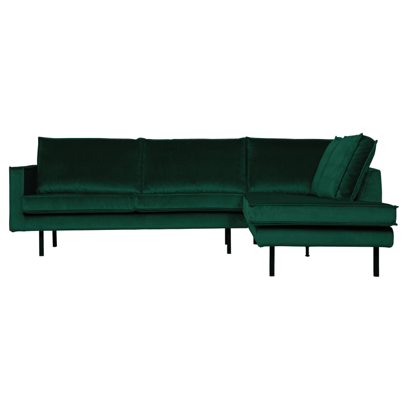 Produktbillede af Rodeo Hjørnesofa Højrevendt Velour Forest Green på tilbud i høj kvalitet