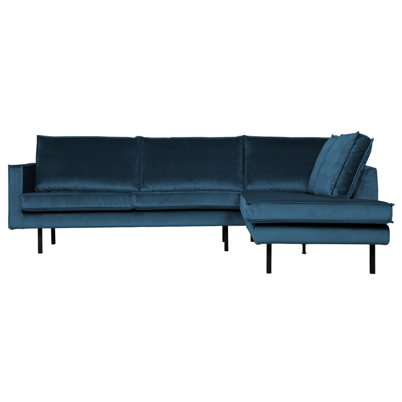 Produktbillede af Rodeo Hjørnesofa Højrevendt Velour Blue på tilbud i høj kvalitet