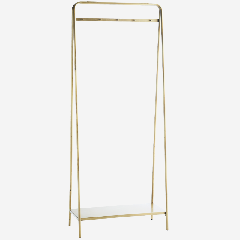 Madam Stoltz Clothes rack w/ shelf and hooks i Ant.brass ❤ Stort online udvalg i Madam Stoltz ❤ Billig fragt og hurtig levering 2 - 5 hverdage ❤ Varenummer: BYH-2133182 / Ean: 2500453916616 på lager - Udsalg på Tøjstativer - Over 322 kendte brands på udsalg