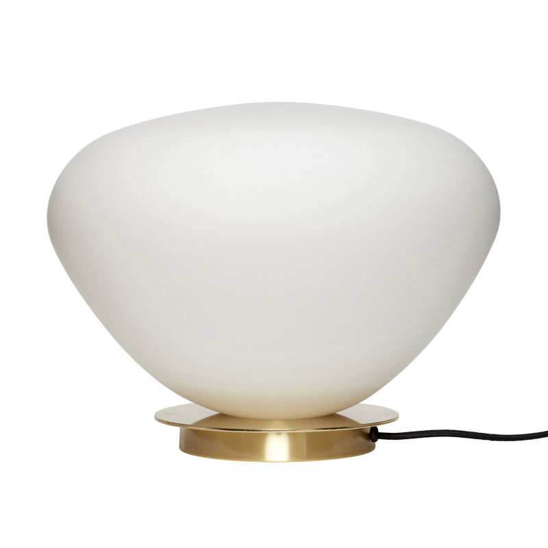Produktbillede af Bean Bordlampe i Hvid/Messing Glas på tilbud i høj kvalitet