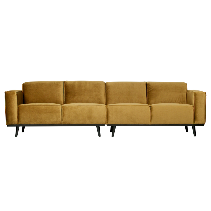 Produktbillede af Statement 4-pers Sofa 280 cm Velour Honey Yellow på tilbud i høj kvalitet