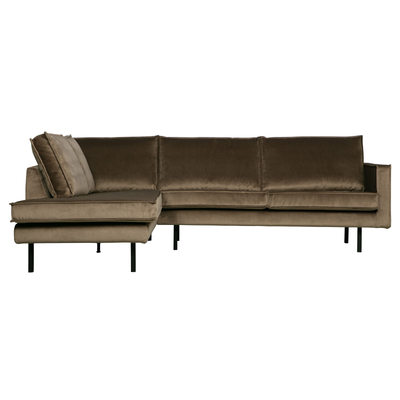 BePureHome Rodeo Hjørnesofa Venstrevendt Velour - Taupe ❤ Stort online udvalg i BePureHome ❤ Billig fragt og hurtig levering 2 - 5 hverdage ❤ Varenummer: BYH-2185759 / Ean: 8714713106479 på lager - Udsalg på Sofa - Over 434 design mærker på udsalg