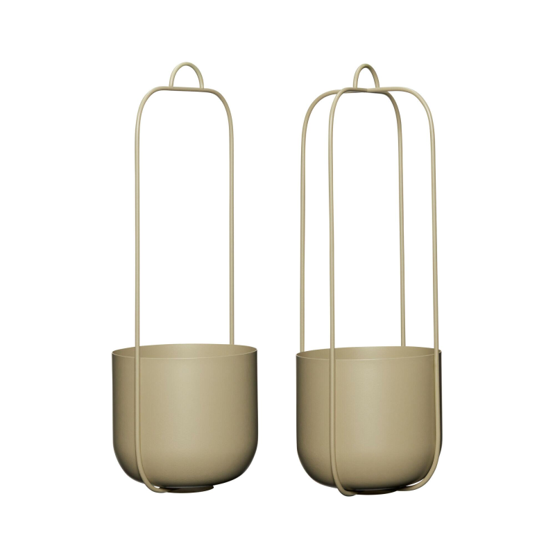 Produktbillede af Lotus Hængepotte Khaki sæt af 2 på tilbud i høj kvalitet