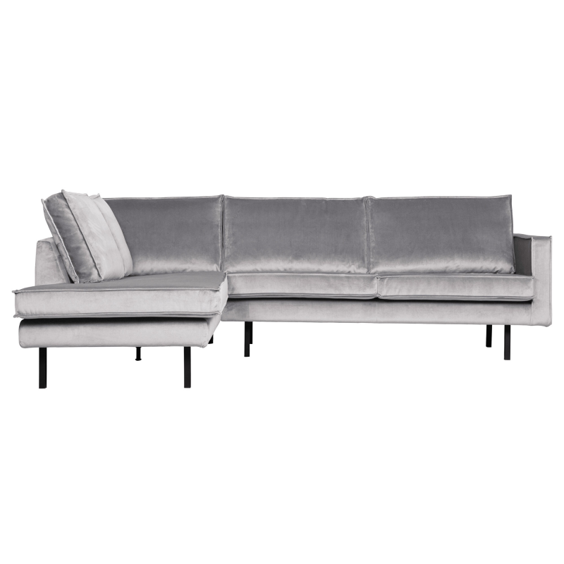 BePureHome Rodeo Hjørnesofa Venstrevendt Velour - Light Grey ❤ Stort online udvalg i BePureHome ❤ Billig fragt og hurtig levering 2 - 5 hverdage ❤ Varenummer: BYH-2185773 / Ean: 8714713106059 på lager - Udsalg på Sofa - Over 434 design mærker på udsalg