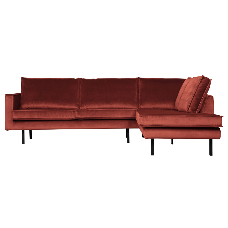 Produktbillede af Rodeo Hjørnesofa Højrevendt Velour Chestnut på tilbud i høj kvalitet