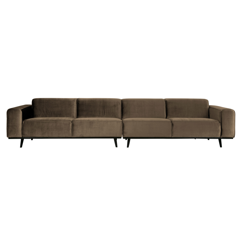 Produktbillede af Statement Xl 4-pers Sofa 372 cm Velour Taupe på tilbud i høj kvalitet