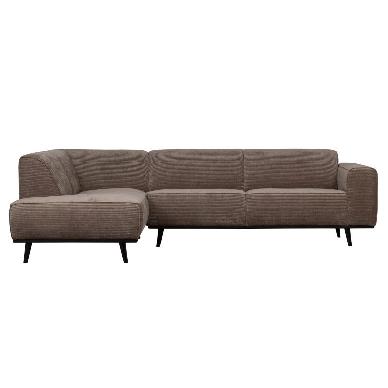Produktbillede af Statement Hjørnesofa Venstrevendt Flat Rib Taupe på tilbud i høj kvalitet