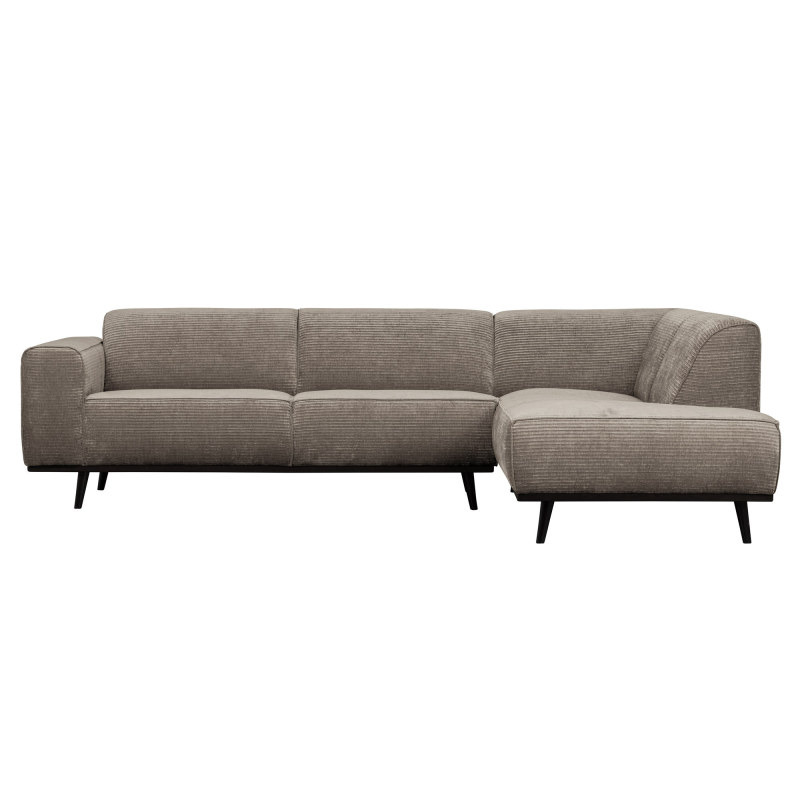 Produktbillede af Statement Hjørnesofa Højrevendt Flat Rib Clay på tilbud i høj kvalitet