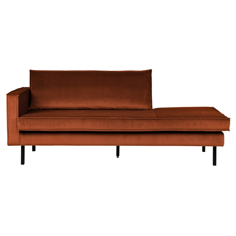 Produktbillede af Rodeo Daybed Venstrevendt Velour Rust på tilbud i høj kvalitet