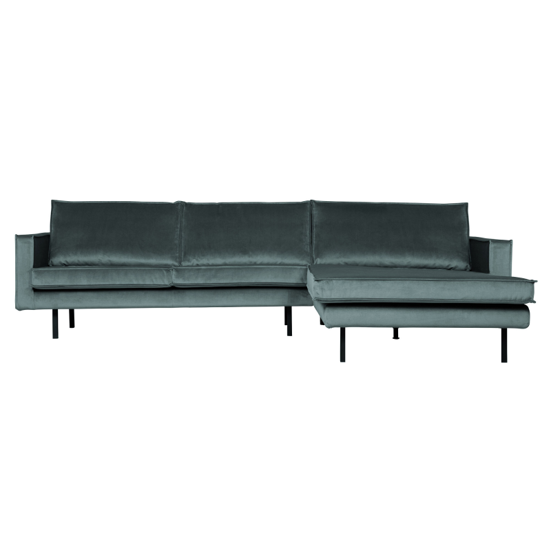 BePureHome Rodeo Chaiselong Højrevendt Velour - Teal ❤ Stort online udvalg i BePureHome ❤ Billig fragt og hurtig levering 2 - 5 hverdage ❤ Varenummer: BYH-2185715 / Ean: 8714713105458 på lager - Udsalg på Sofa - Over 350 kendte brands på udsalg