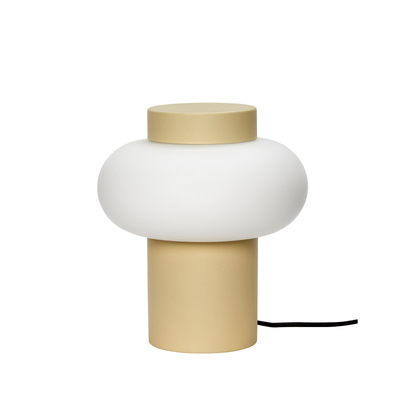 Hübsch Interiør Camp - Bordlampe i metal/glas, gul/opal ❤ Stort online udvalg i Hübsch Interiør ❤ Billig fragt og hurtig levering 2 - 5 hverdage ❤ Varenummer: BYH-2351022 / Ean: 5712772117552 på lager - Udsalg på Bordlamper - Over 324 kendte brands på udsalg
