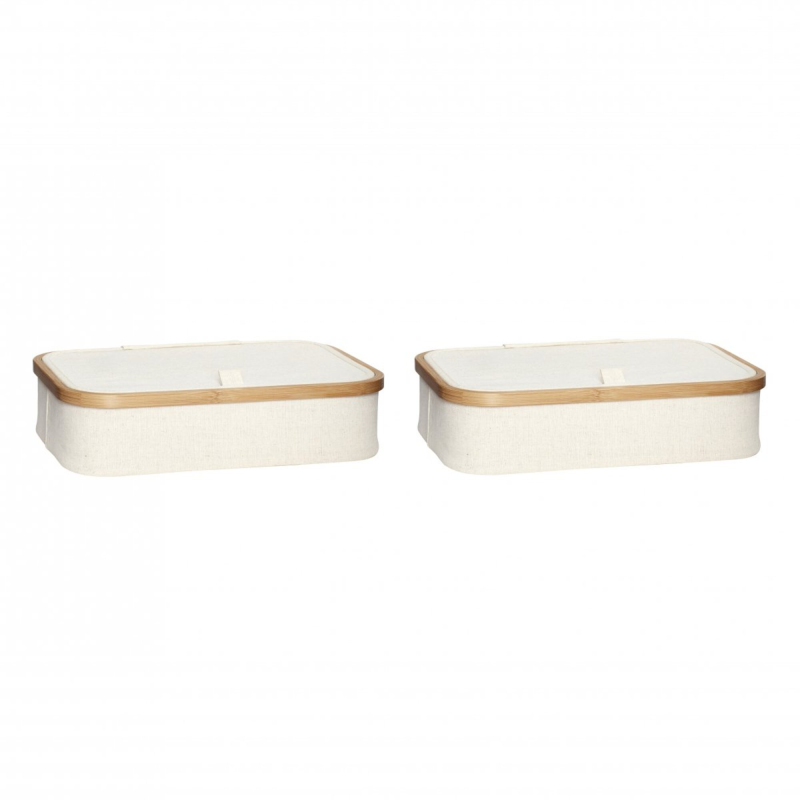 Hübsch Interiør Ecru - Opbevaringskasi S/2 Canvas ❤ Stort online udvalg i Hübsch Interiør ❤ Billig fragt og hurtig levering 2 - 5 hverdage ❤ Varenummer: BYH-2061335 / Ean: 5712772101865 på lager - Udsalg på Opbevaring - Over 434 design mærker på udsalg