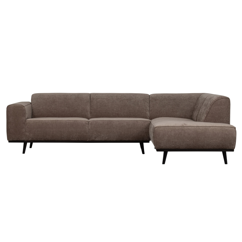 Produktbillede af Statement Hjørnesofa Højrevendt Flat Rib Taupe på tilbud i høj kvalitet